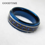 Men's Tungsten Carbide Ring with Carbon Fiber Inlay