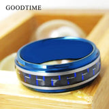 Men's Tungsten Carbide Ring with Carbon Fiber Inlay