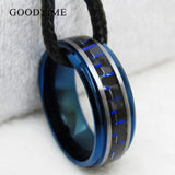Men's Tungsten Carbide Ring with Carbon Fiber Inlay