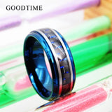 Men's Tungsten Carbide Ring with Carbon Fiber Inlay