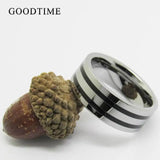 Men's Tungsten Carbide Two Line Ring Wedding Band 8MM