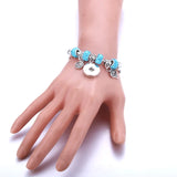 Metal Beading Snap Bracelet Butterfly Beads 18MM Snap Button Bangle