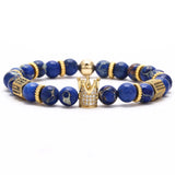 Micro Pave CZ Hecagon Crown Charm Bracelet Stone Bead Bangles