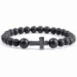 Micro Pave Cz Crown Cross Bracelet Men Women Bracelet & Bangles