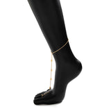 Minimalism Chain Anklet For Women Round Pendant Foot Jewelry