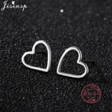 Minimalist 925 Silver Stud Earrings Small Square Heart Round Geometric Earings