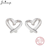 Minimalist 925 Silver Stud Earrings Small Square Heart Round Geometric Earings