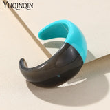 Multi-color Wide Bangles Geometric Irregular Open Bangle Bracelets