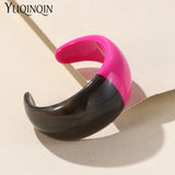 Multi-color Wide Bangles Geometric Irregular Open Bangle Bracelets