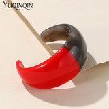 Multi-color Wide Bangles Geometric Irregular Open Bangle Bracelets