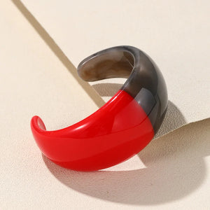 Multi-color Wide Bangles Geometric Irregular Open Bangle Bracelets
