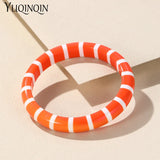 Multi-color Resin Thin Round Bangle Summer Party Jewelry