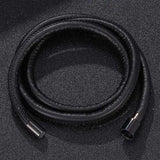 Multilayer Leather Bracelet Stainless Steel Magnetic Clasp Charm Bangle