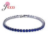 925 Sterling Silver Bracelets Bangles Wedding Charm Crystals 17MM/19MM
