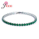 925 Sterling Silver Bracelets Bangles Wedding Charm Crystals 17MM/19MM