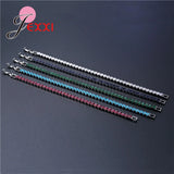 925 Sterling Silver Bracelets Bangles Wedding Charm Crystals 17MM/19MM