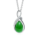 Emerald Charm Jade Pendant Stone Amulet Choker Necklace Woman Crystal Jewelry