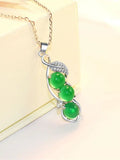 Emerald Charm Jade Pendant Stone Amulet Choker Necklace Woman Crystal Jewelry