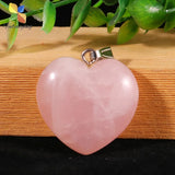 Quartz Crystal Heart Pendants 8pcs 30mm Green Aventurine Necklace Charms
