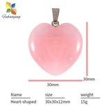 Quartz Crystal Heart Pendants 8pcs 30mm Green Aventurine Necklace Charms