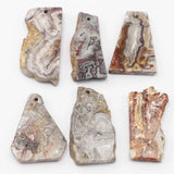 6Pcs Moroccan Agate Slice Pendants Healing Crystals for Jewelry Making