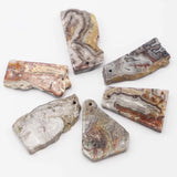 6Pcs Moroccan Agate Slice Pendants Healing Crystals for Jewelry Making