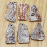 6Pcs Moroccan Agate Slice Pendants Healing Crystals for Jewelry Making