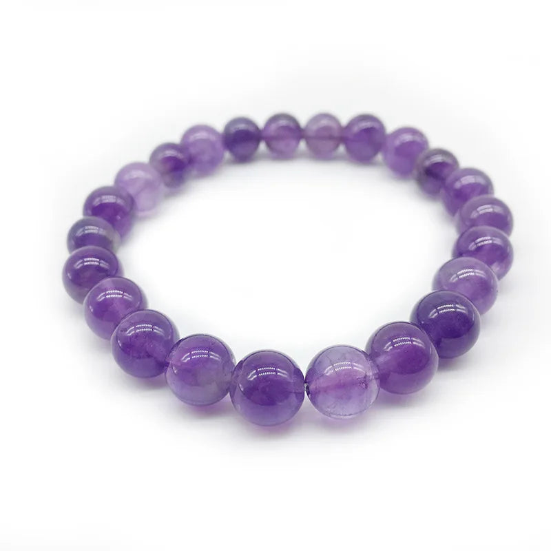 Amethysts Crystals Bracelet Vintage Charm Round Beads Bracelets