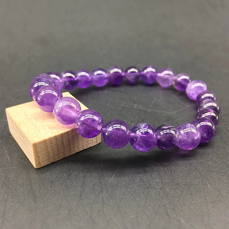 Amethysts Crystals Bracelet Vintage Charm Round Beads Bracelets