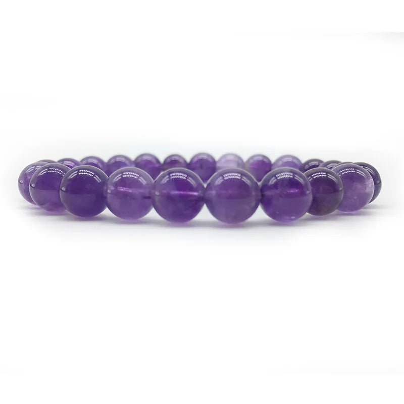 Amethysts Crystals Bracelet Vintage Charm Round Beads Bracelets