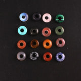 Natural Stone Safety Button Beads 36pcs Mixed Quartz Necklace Pendants 10*4mm