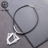 Geometric Leather Neck Choker Necklace for Women