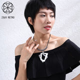 Geometric Leather Neck Choker Necklace for Women