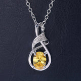 925 Silver Necklace with Amethyst Pendant for Women