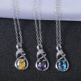 925 Silver Necklace with Amethyst Pendant for Women