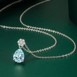 Water Drop Zircon 925 Silver Necklace for Women Wedding Party