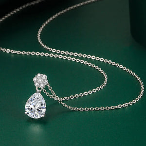 Water Drop Zircon 925 Silver Necklace for Women Wedding Party