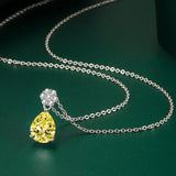 Water Drop Zircon 925 Silver Necklace for Women Wedding Party