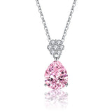 Water Drop Zircon 925 Silver Necklace for Women Wedding Party