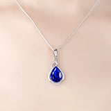 925 Silver Necklace with Zircon Water Drop Pendant