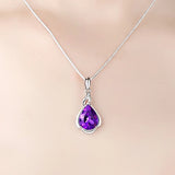 925 Silver Necklace with Zircon Water Drop Pendant