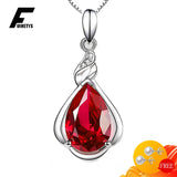 925 Silver Necklace with Zircon Water Drop Pendant