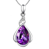 925 Silver Necklace with Zircon Water Drop Pendant