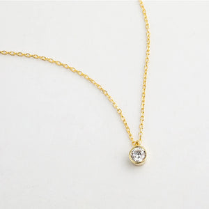 925 Sterling Silver Zircon Gemstone Pendant Necklace for Women