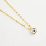 925 Sterling Silver Zircon Gemstone Pendant Necklace for Women