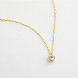 925 Sterling Silver Zircon Gemstone Pendant Necklace for Women