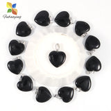 30Pcs Natural Stone Crystal Heart Pendants for DIY Jewelry Making