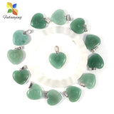 30Pcs Natural Stone Crystal Heart Pendants for DIY Jewelry Making