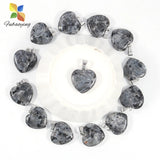 30Pcs Natural Stone Crystal Heart Pendants for DIY Jewelry Making