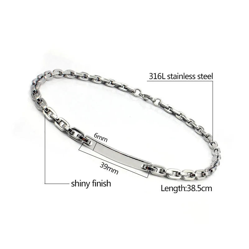 Stainless Steel Necklace Choker Chain Silver Pendant